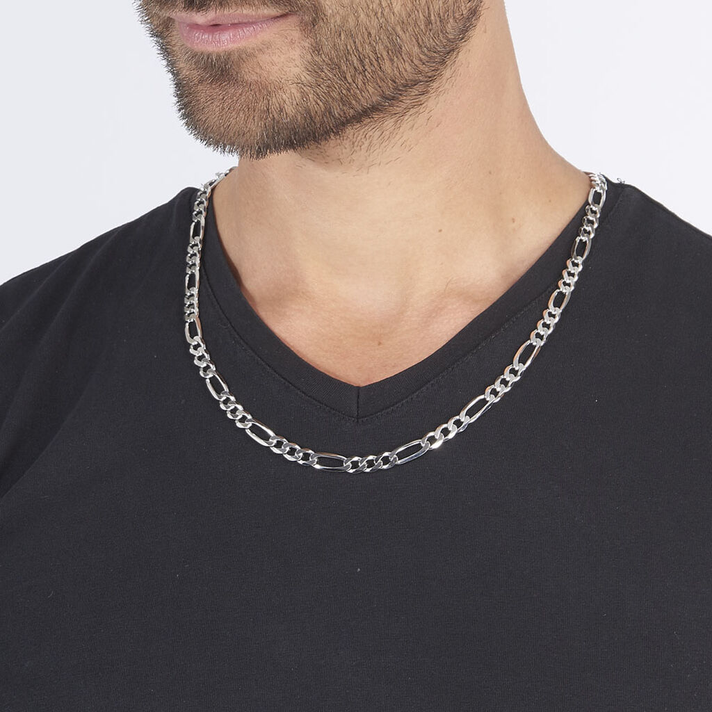 Chaîne Vivian Maille Alternee 1/3 Argent Blanc - Chaines Homme | Histoire d’Or
