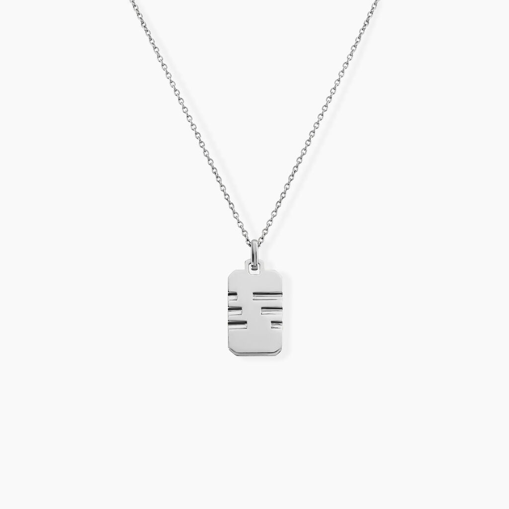 Collier Geoffroi Argent Blanc - Bijoux sans pierre Homme | Histoire d&rsquo;Or