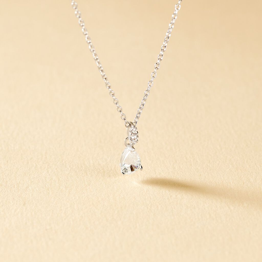 Collier Marie-helena Argent Blanc Oxyde De Zirconium - Colliers fantaisie Femme | Histoire d’Or