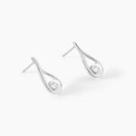 Boucles D'oreilles Pendantes Paloma Argent Blanc Oxyde De Zirconium - Boucles d'oreilles fantaisie Femme | Histoire d&rsquo;Or