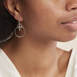 Boucles D'oreilles Pendantes Enissa Argent Blanc - Boucles d'oreilles fantaisie Femme | Histoire d’Or