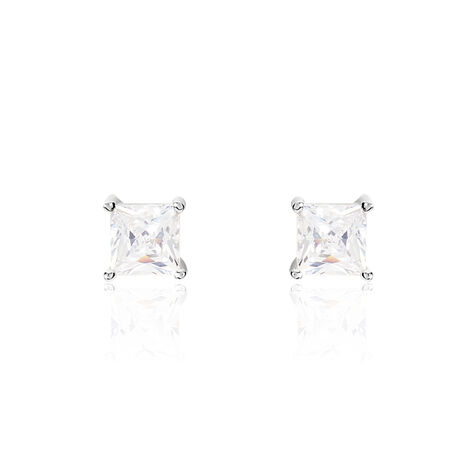 Boucles D'oreilles Puces Alys Argent Blanc Oxyde De Zirconium - Boucles d'oreilles fantaisie Femme | Histoire d’Or