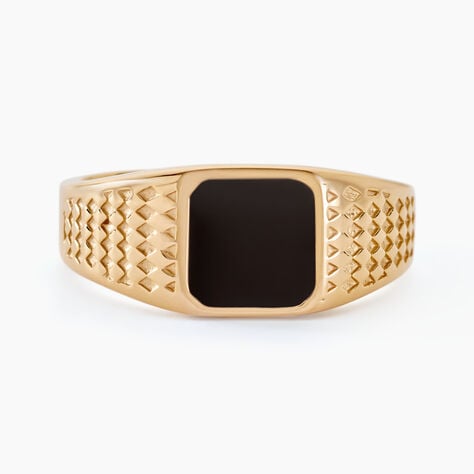 Chevali&egrave;re Plaqu&eacute; Or Jaune Ariston Email Noir - Chevali&egrave;res Homme | Histoire d&rsquo;Or