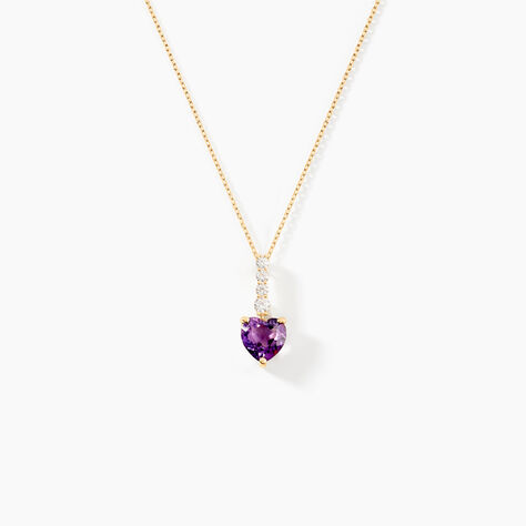 Collier Fany Or Jaune Améthyste Oxyde De Zirconium - Colliers Femme | Histoire d’Or