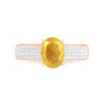 Bague Crista Or Rose Citrine Et Diamant - Bagues solitaires Femme | Histoire d&rsquo;Or