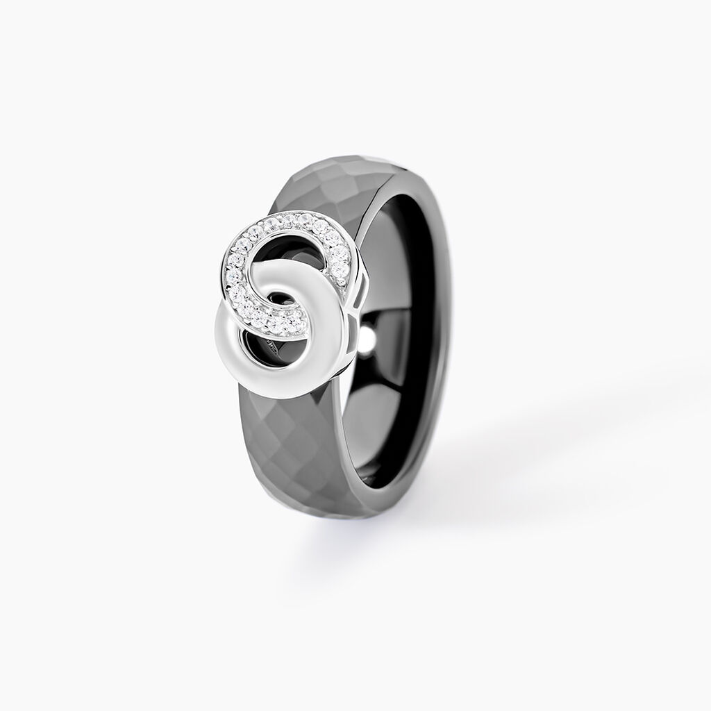 Bague Argent Blanc Valérie Oxyde De Zirconium Et Céramique - Bagues avec pierre Femme | Histoire d’Or