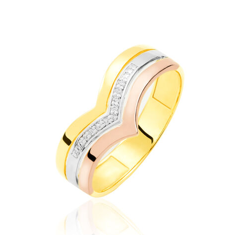 Bague Alix Or Tricolore Diamant - Bagues avec pierre Femme | Histoire d’Or
