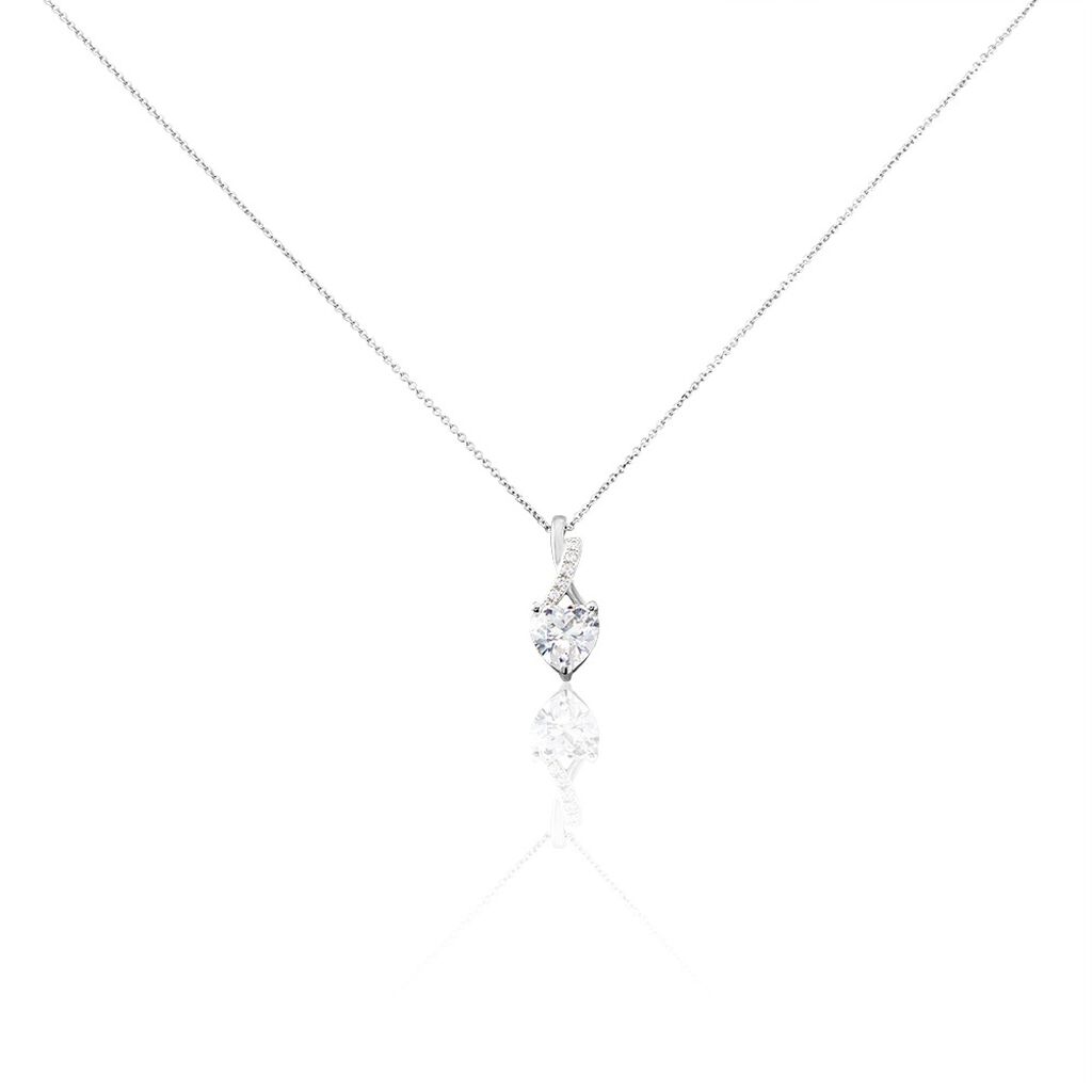 Collier Or Blanc Akli Oxyde De Zirconium