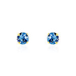 Boucles D'oreilles Puces Carin Serti Griffe 3 Or Jaune Oxyde - Clous d'oreilles Femme | Histoire d&rsquo;Or