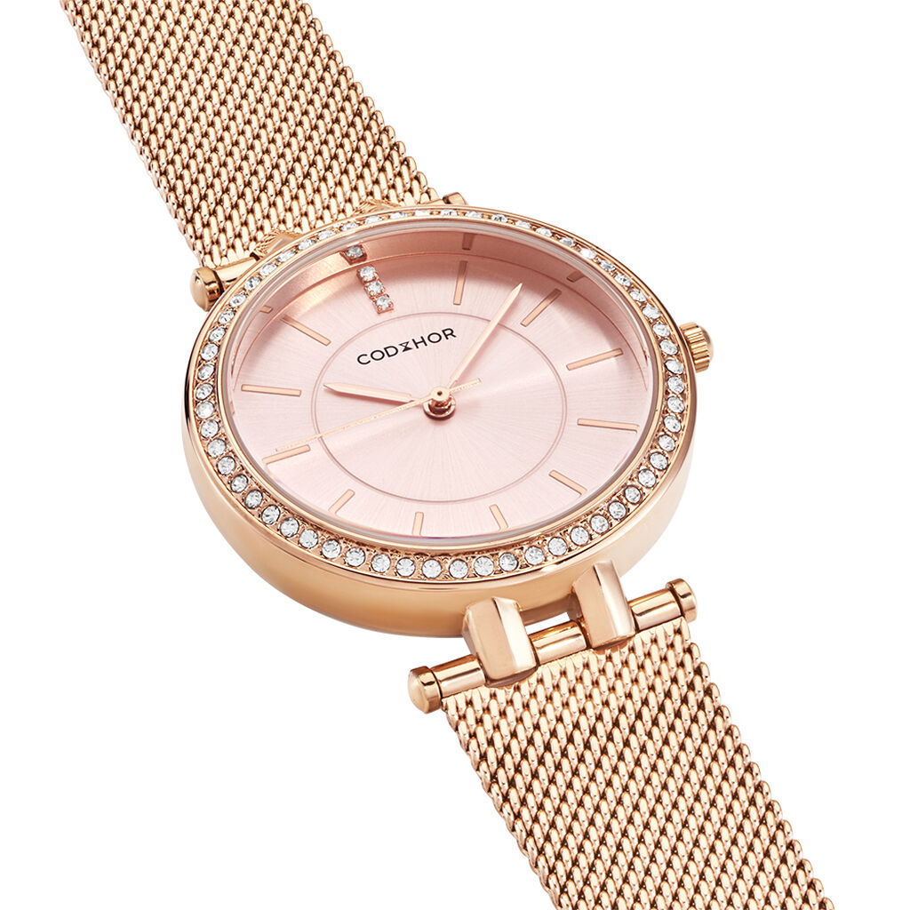 Montre Codhor Celinia Dor&eacute; Rose - Montres Femme | Histoire d&rsquo;Or