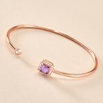 Bracelet Jonc Purple Mood Argent Rose Oxyde De Zirconium - Bracelets joncs Femme | Histoire d&rsquo;Or