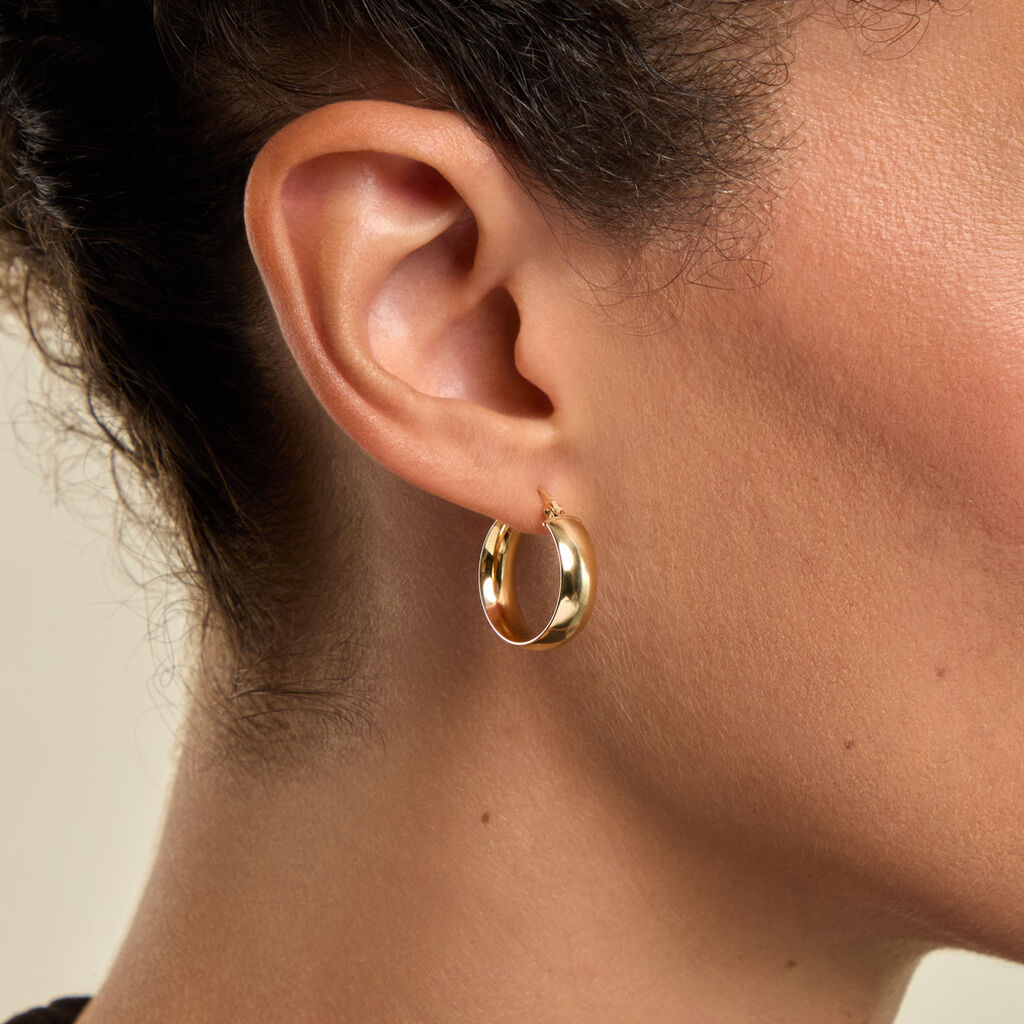 Cr&eacute;oles Terezia Argent Dor&eacute; A L'Or 750/1000 - Boucles d'oreilles cr&eacute;oles Femme | Histoire d&rsquo;Or