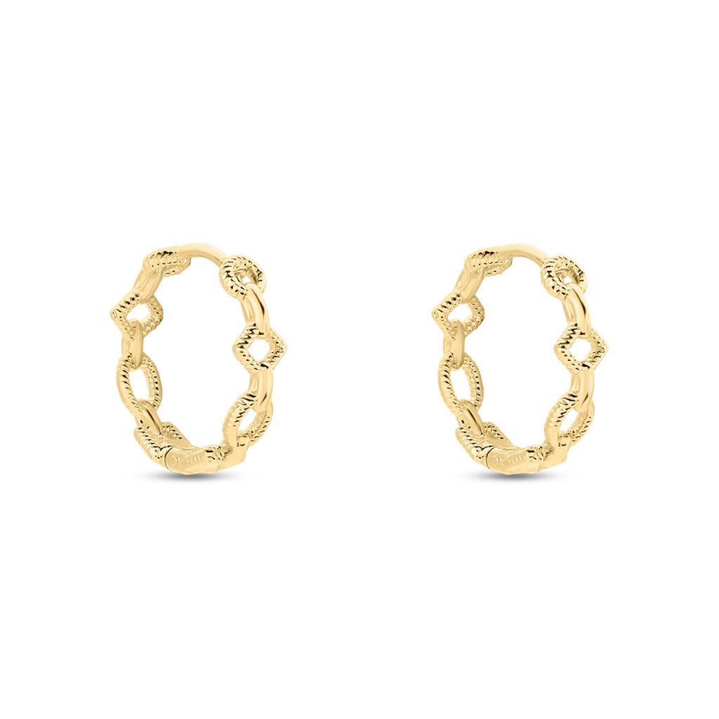 Cr&eacute;oles Linka Plaqu&eacute; Or Jaune - Boucles d'oreilles cr&eacute;oles Femme | Histoire d&rsquo;Or