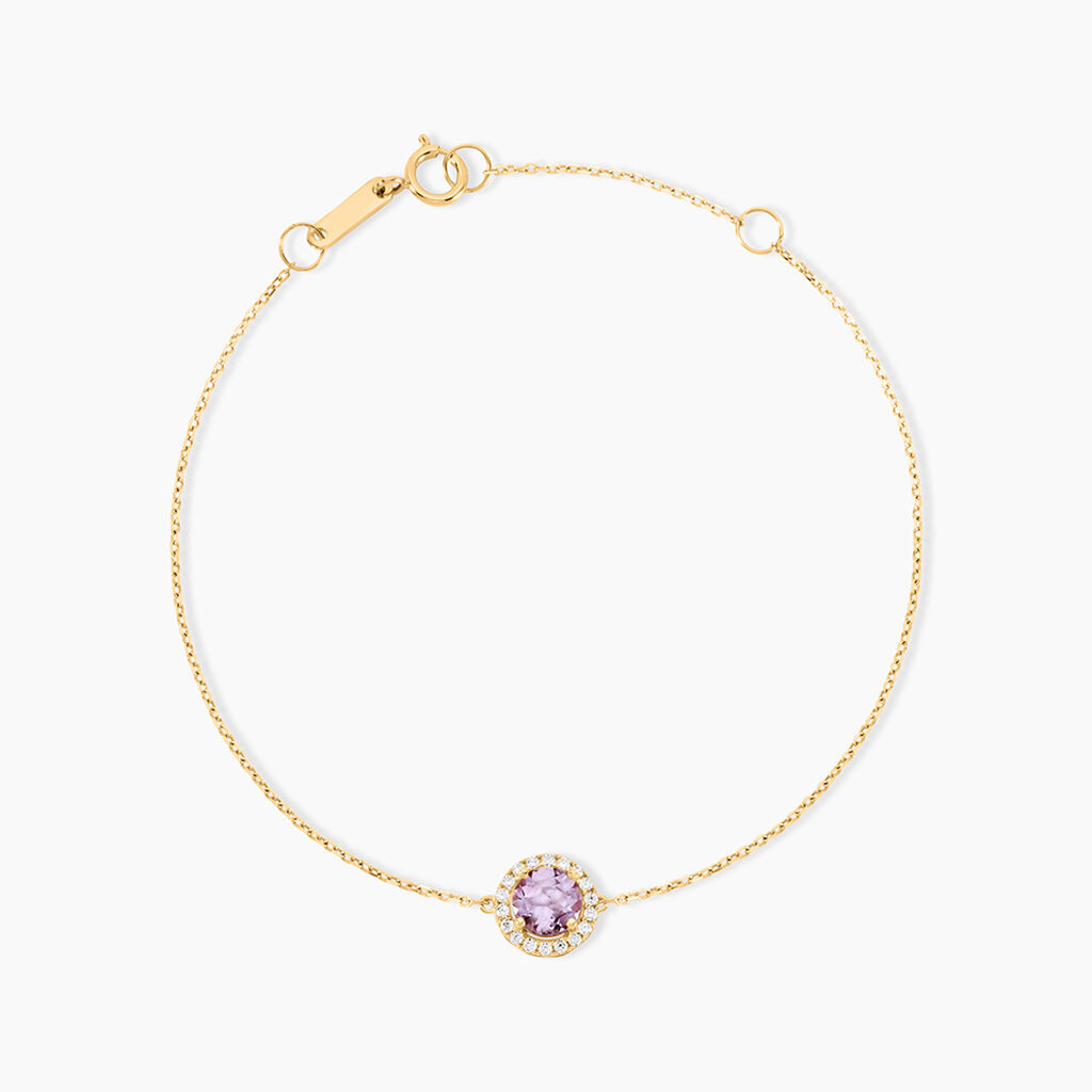 Bracelet Munira Or Jaune Améthyste Oxyde De Zirconium - Bracelets Femme | Histoire d’Or