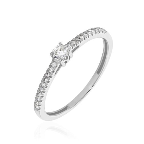 Bague Eliisa Or Blanc Diamant - Bagues solitaires Femme | Histoire d’Or