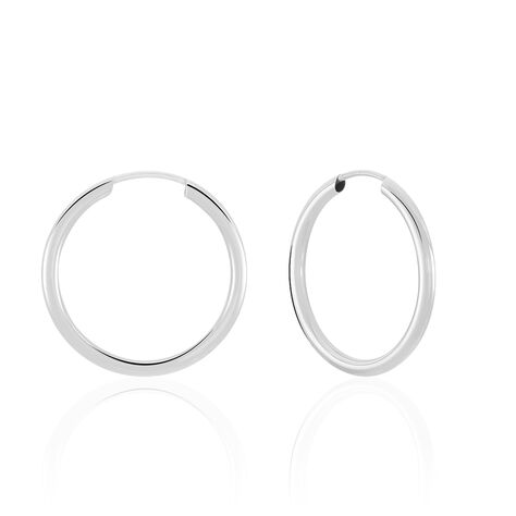 Créoles Valencina Or Blanc - Boucles d'oreilles créoles Femme | Histoire d’Or