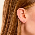 Boucles D'Oreilles Puces Aubepine Argent Dor&eacute; A L'Or 750/1000 Oxyde De Zirconium - Boucles d'oreilles fantaisie Femme | Histoire d&rsquo;Or