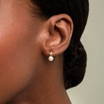 Boucles D'Oreilles Puces Kalpana Argent Dor&eacute; A L'Or 750/1000 Perle De Culture Oxyde De Zirconium - Boucles d'oreilles fantaisie Femme | Histoire d&rsquo;Or
