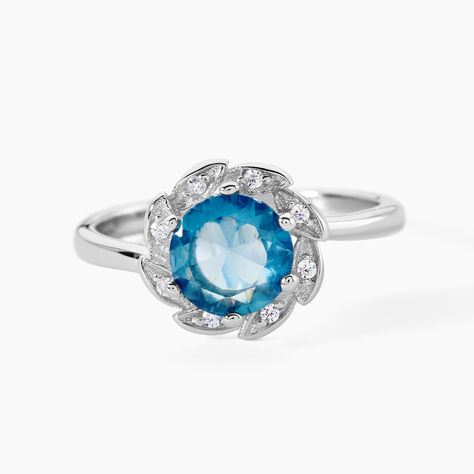 Bague Argent Blanc Clover Verre Oxydes De Zirconium - Bagues solitaires Femme | Histoire d&rsquo;Or