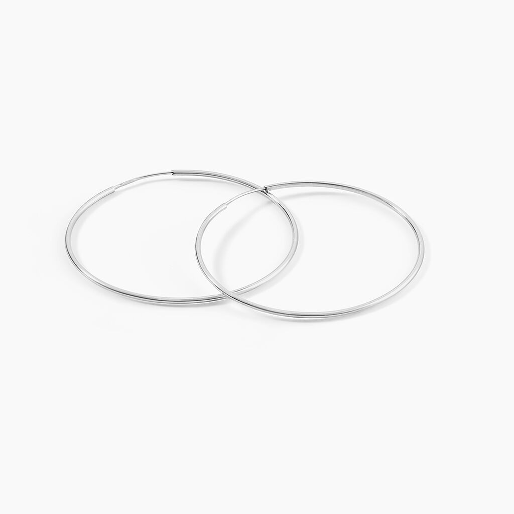Créoles Muses Flexibles Or Blanc - Boucles d'oreilles créoles Femme | Histoire d’Or