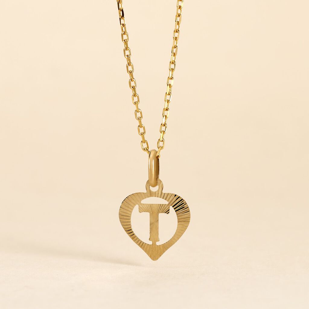 Pendentif Eudocie Coeur Lettre Or Jaune - Pendentifs Famille | Histoire d&rsquo;Or