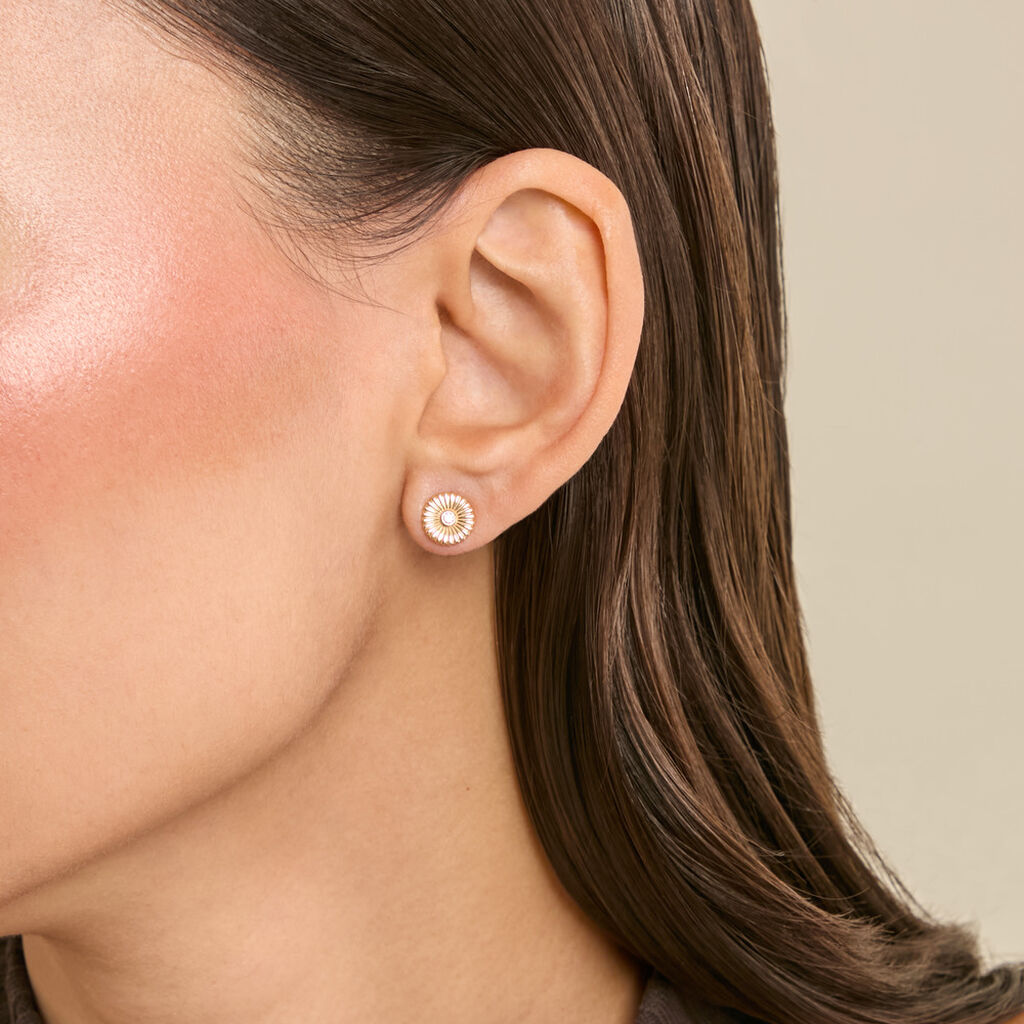 Boucles D'Oreilles Puces Sunrays Plaqu&eacute; Or Jaune Oxyde De Zirconium - Boucles d'oreilles empierr&eacute;es Femme | Histoire d&rsquo;Or
