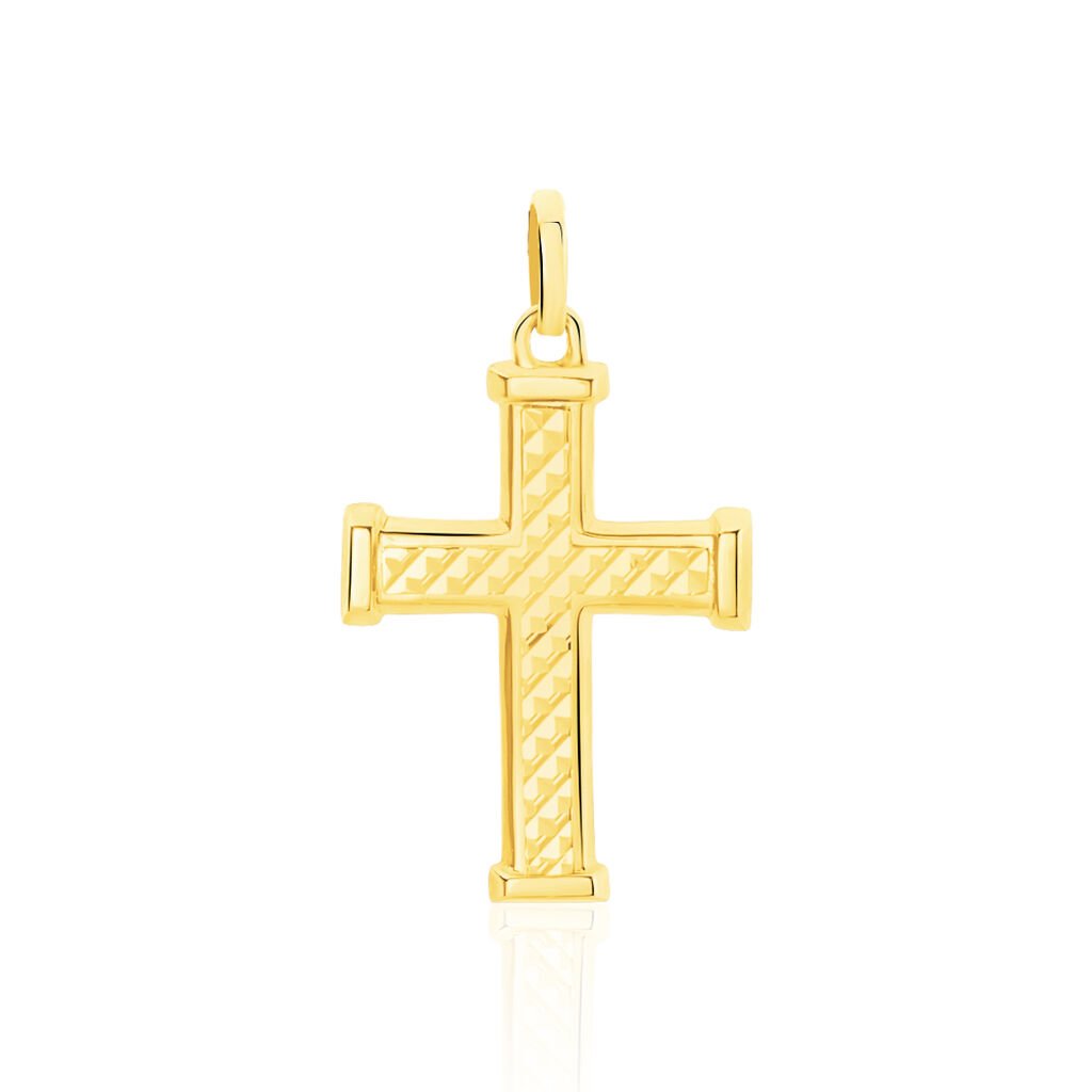 pendentif benny croix ciselee or jaune