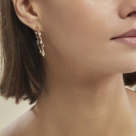 Créoles Lenna Torsadée Plaqué Or Jaune - Boucles d'oreilles créoles Femme | Histoire d’Or