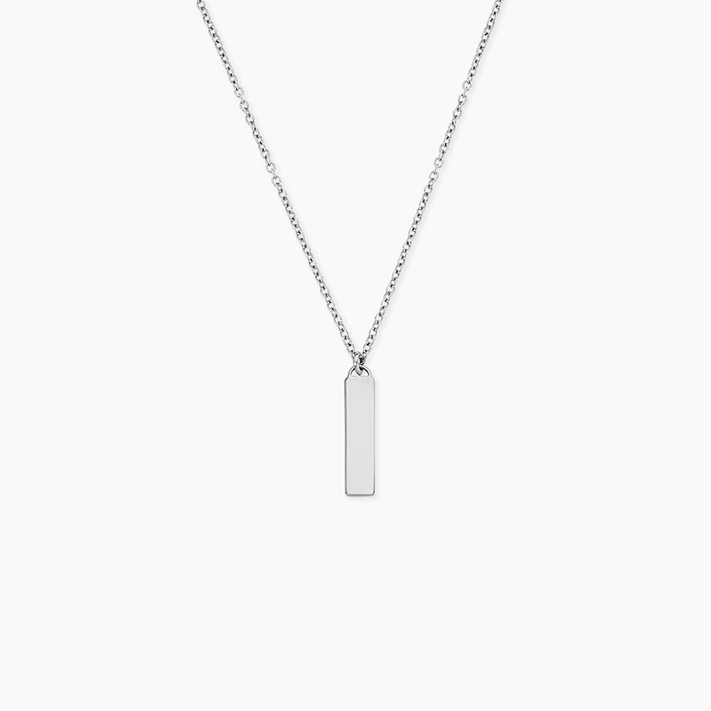Collier Messenger Argent Blanc - Bijoux sans pierre Homme | Histoire d&rsquo;Or