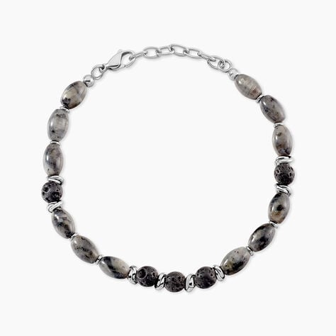 Bracelet Adiel Acier Blanc Labradorite Onyx - Bracelets Homme | Histoire d&rsquo;Or