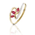 Bague Naceira Or Bicolore Rubis Et Diamant - Bagues avec pierre Femme | Histoire d&rsquo;Or