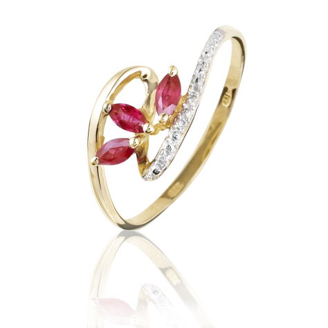Bague Naceira Or Bicolore Rubis Et Diamant - Bagues avec pierre Femme | Histoire d&rsquo;Or