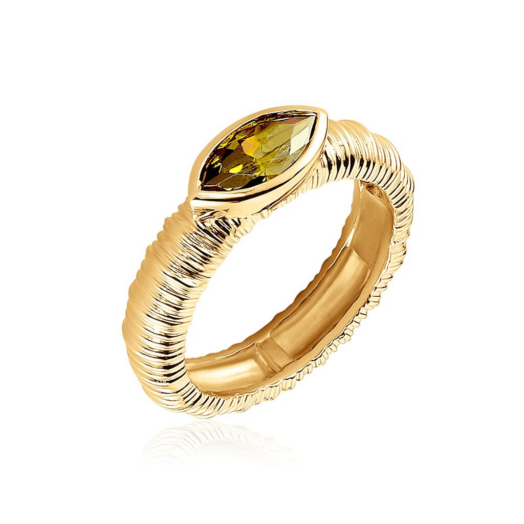 Bague Angelica Plaque Or Jaune Oxyde De Zirconium - Bagues solitaires Femme | Histoire d’Or