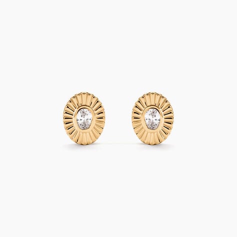 Boucles D'Oreilles Puces Adira Plaqu&eacute; Or Jaune Oxyde De Zirconium - Boucles d'oreilles fantaisie Femme | Histoire d&rsquo;Or