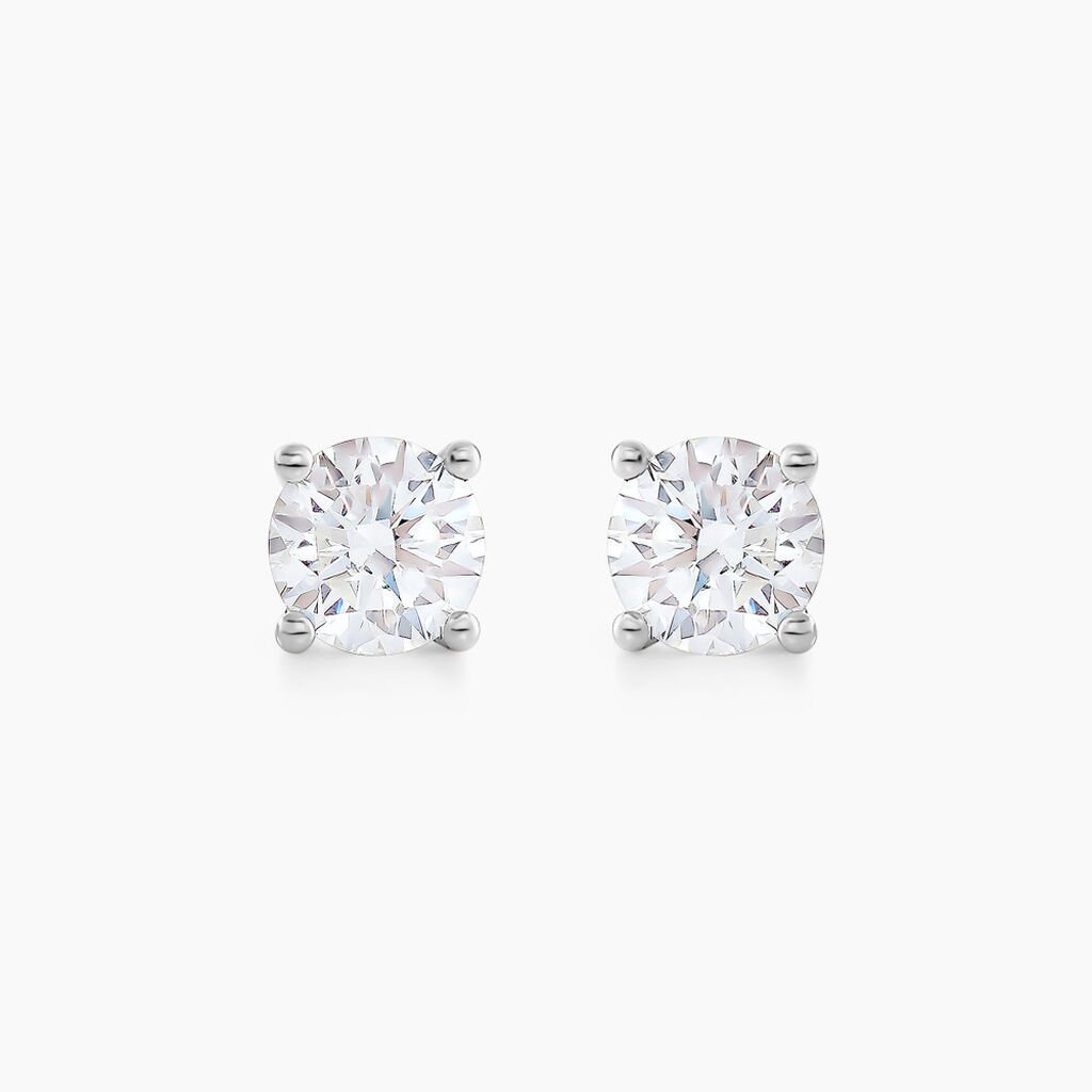 Boucles D'oreilles Puces Aphrodite Or Blanc Diamant - Clous d'oreilles Famille | Histoire d&rsquo;Or
