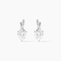 Boucles D'oreilles Puces Clothilde Or Blanc Oxyde De Zirconium