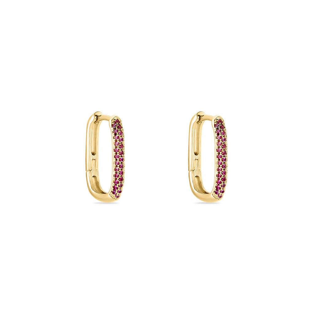 Créoles Domingo Plaqué Or Jaune Spinelle Synthétique - Boucles d'oreilles créoles Femme | Histoire d’Or