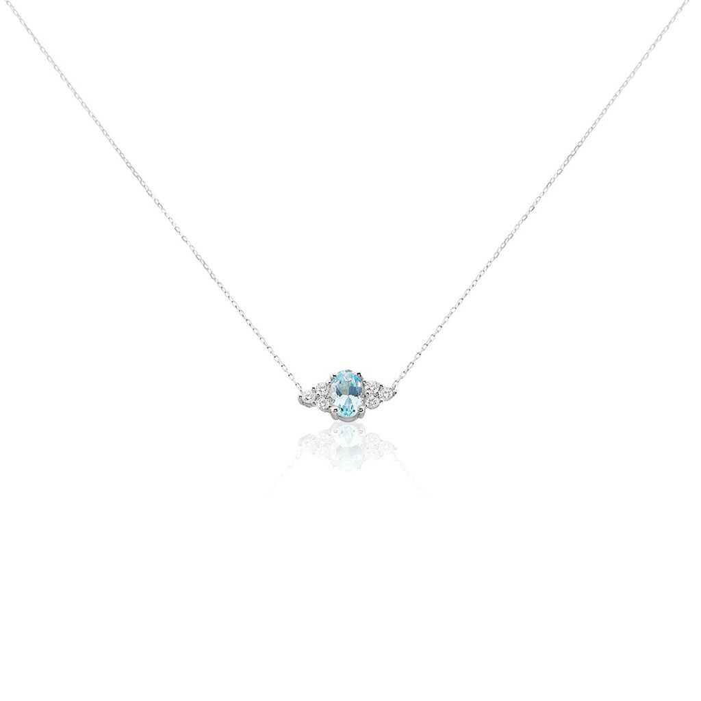 Collier Diapre Or Blanc Topaze Oxyde De Zirconium - Colliers Femme | Histoire d&rsquo;Or