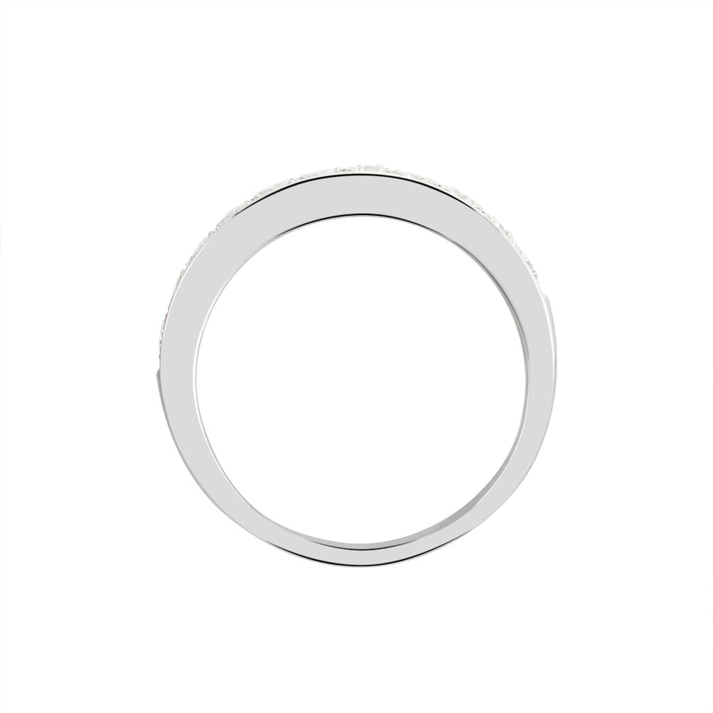 Demi Alliance Juliette Platine Blanc Diamant - Bijoux Femme | Histoire d&rsquo;Or