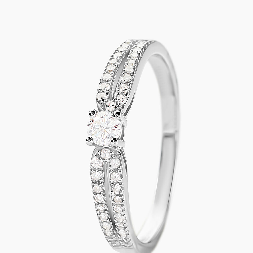Bague Solitaire Katalina Or Blanc Diamant - Bagues solitaires Femme | Histoire d&rsquo;Or