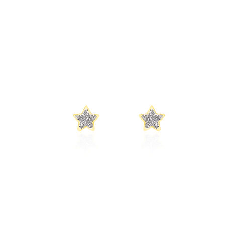 Boucles D'oreilles Puces Chirine Etoile Or Jaune - Clous d'oreilles Enfant | Histoire d’Or