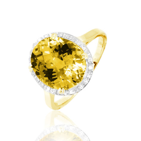 Bague Anna Or Jaune Citrine Et Diamant - Bagues solitaires Femme | Histoire d’Or