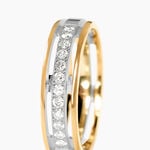 Alliance Serti Grains Ajoures Or Bicolore Diamant - Alliances Unisex | Histoire d&rsquo;Or