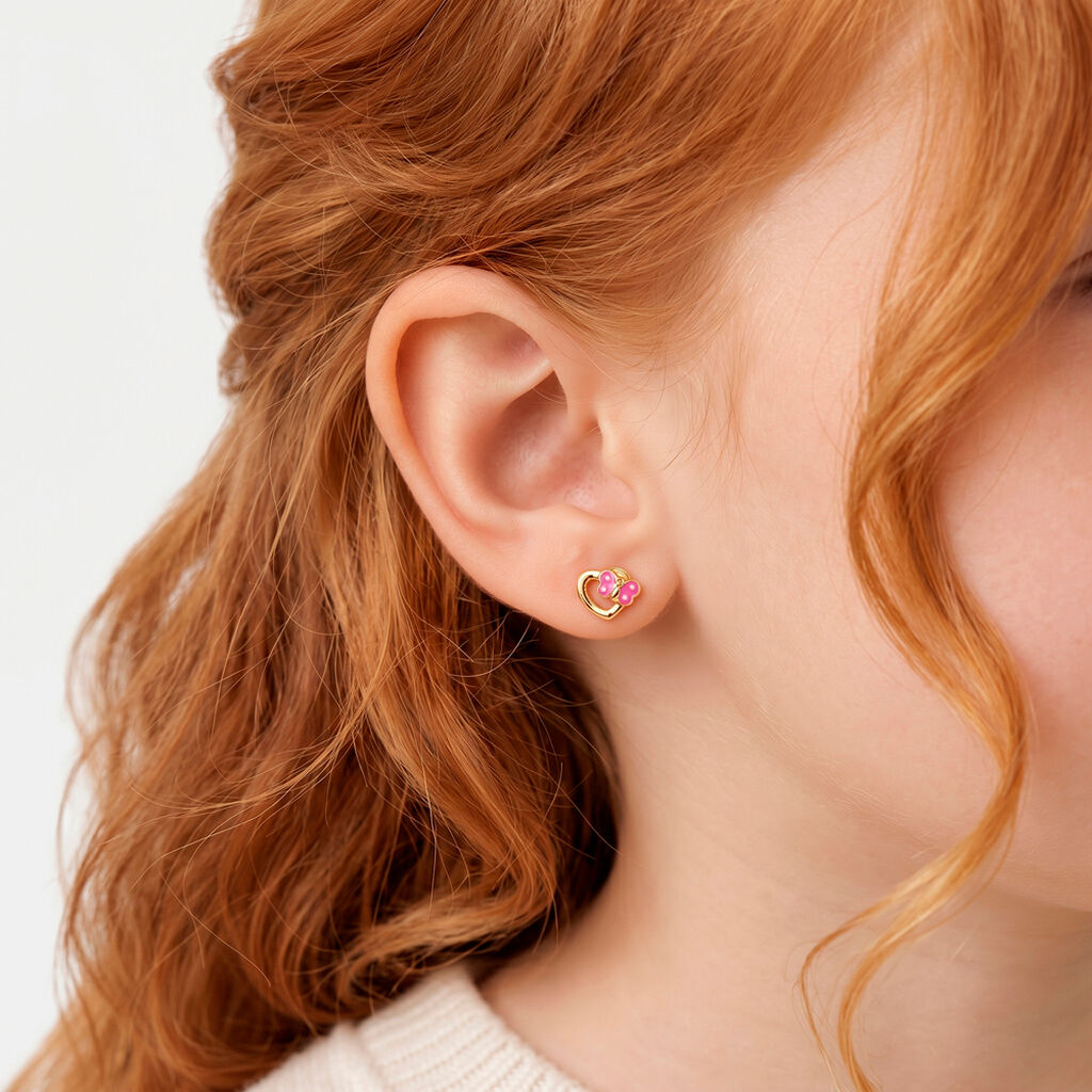 Boucles D'oreilles Puces Or Jaune Myrthale - Clous d'oreilles Enfant | Histoire d&rsquo;Or