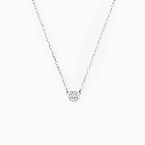 Collier Argent Blanc Auxana Oxyde De Zirconium - Colliers fantaisie Femme | Histoire d&rsquo;Or