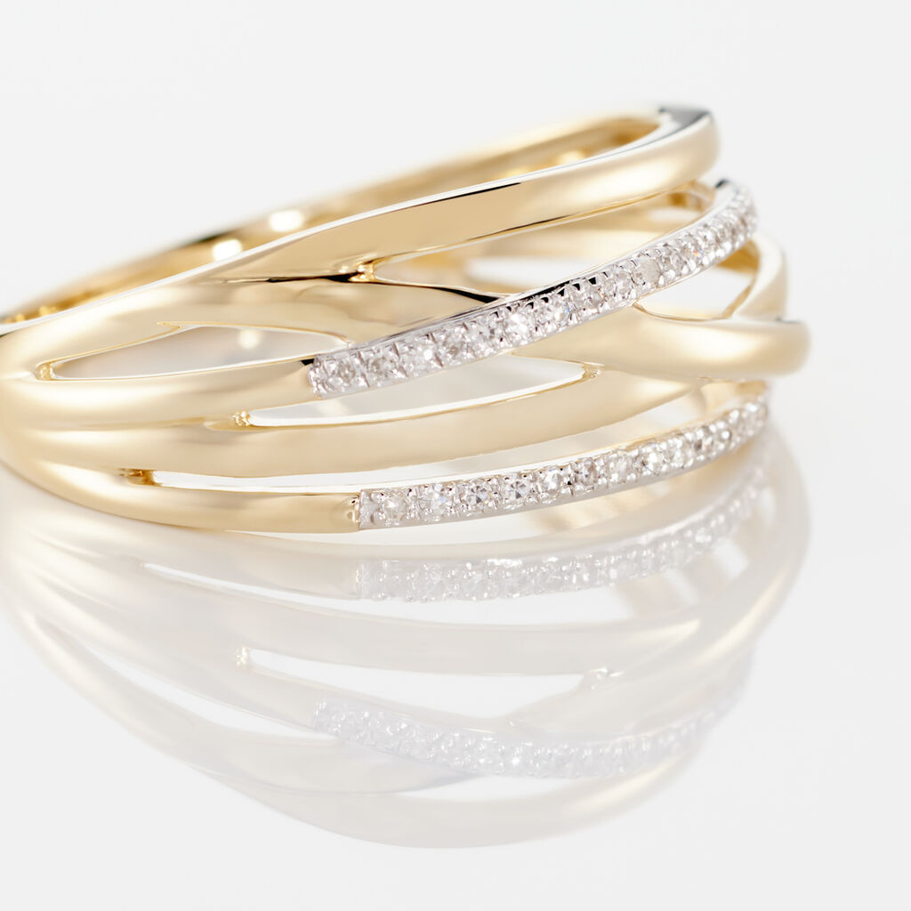 Bague Presilia Or Jaune Diamant - Bagues avec pierre Femme | Histoire d’Or