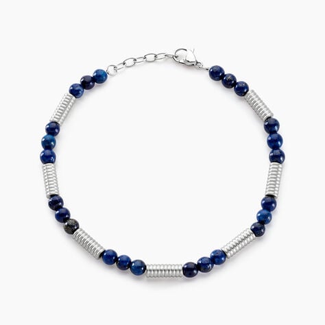 Bracelet Olek Acier Blanc Lapis Lazuli - Bracelets Homme | Histoire d’Or