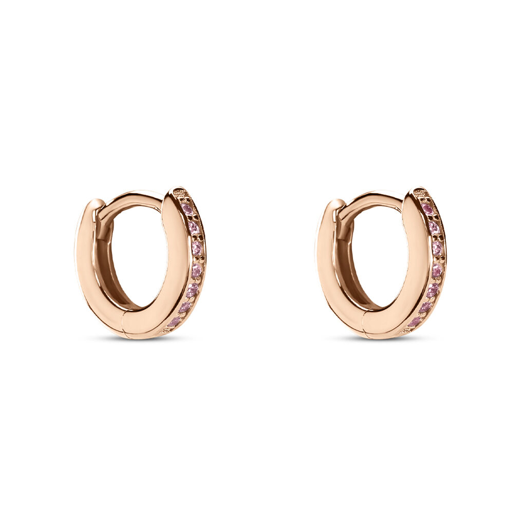 Créoles Rio Argent Rose Oxyde De Zirconium - Boucles d'oreilles créoles Femme | Histoire d’Or