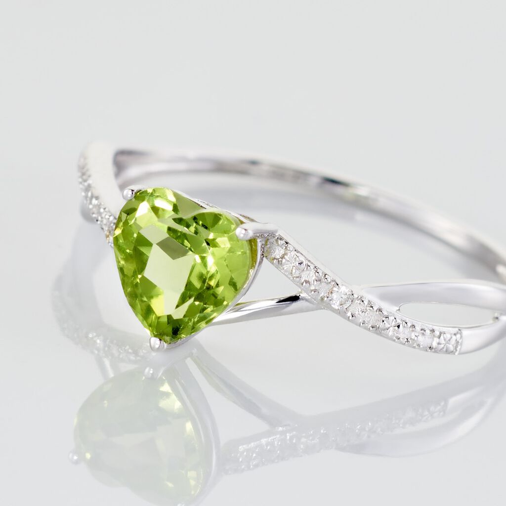 Bague Clothilde Or Blanc Peridot Et Oxyde - Bagues solitaires Femme | Histoire d&rsquo;Or