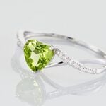 Bague Clothilde Or Blanc Peridot Et Oxyde - Bagues solitaires Femme | Histoire d&rsquo;Or